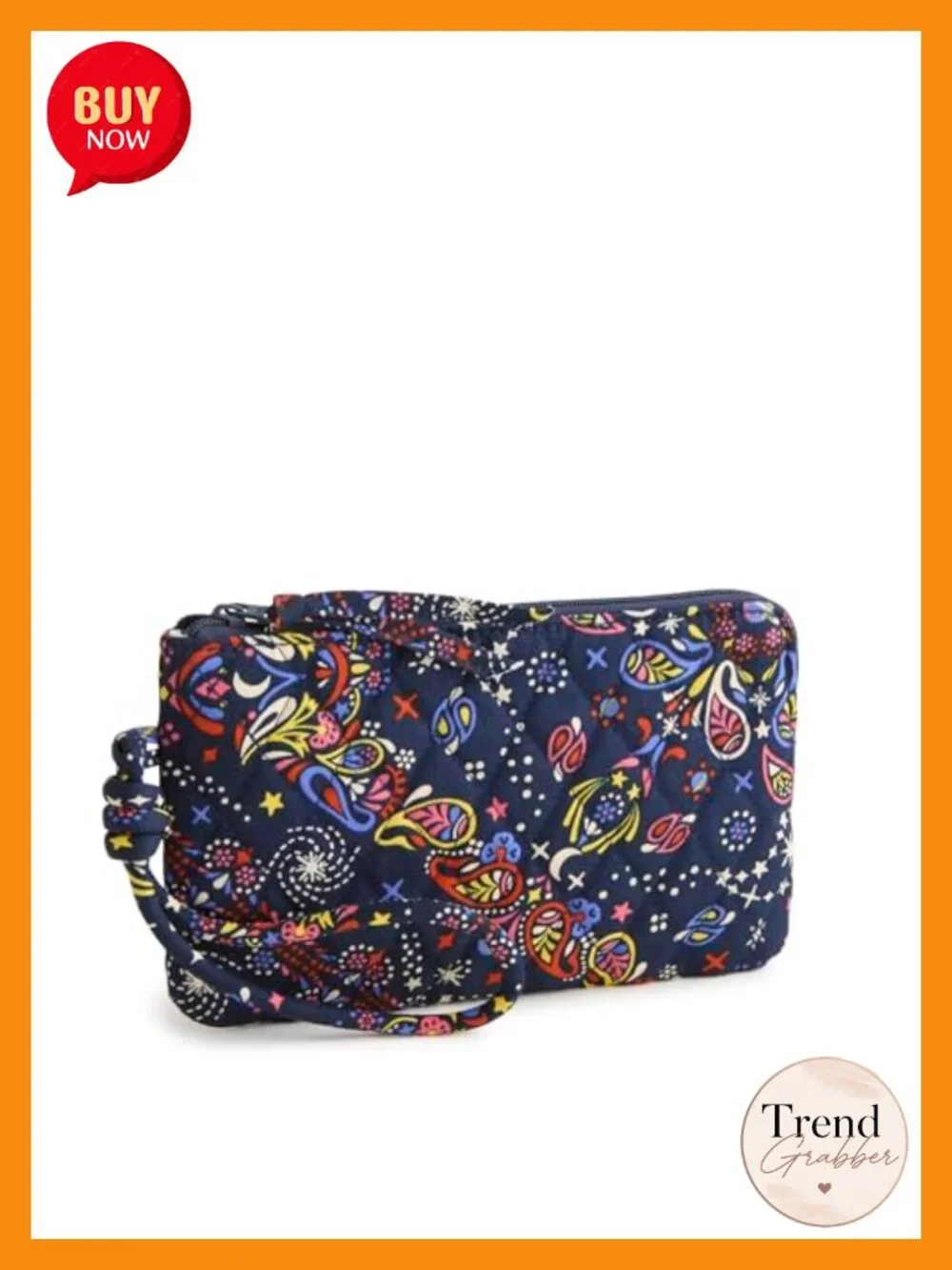 Premium Cotton Zip Wristlet with Card Pockets